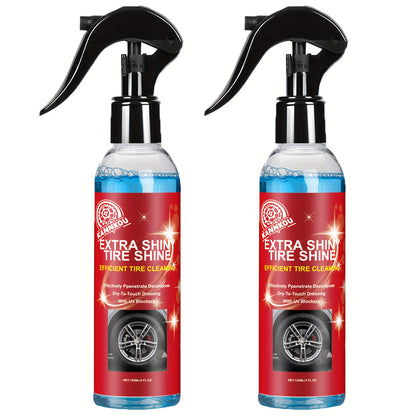 Tire Shine Spray & Dressing - High Gloss Black Tire Polish with UV Protection, Long-Lasting Coating for Cars, Quick-Acting Shine Restoration & Protection, Chemical-Free Formula, Fit for All Vehicles, Car Tire Shine, Vehicle Appearance Enhancement