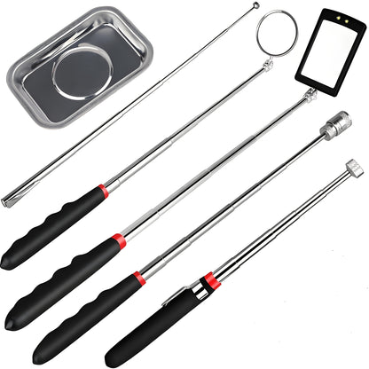 XSLRDKE Magnetic Pick-Up Tool, Adjustable Sticks and 360 Swivel Inspection Mirror, 5 Pack/6 Pack