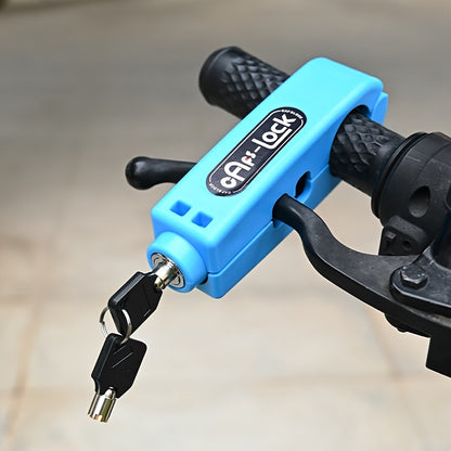 Anti-Theft Bike Lock Motorcycle Handlebar Lock, Heavy Duty ABS Portable Bicycle Lock for Scooter E-Bike, Compact Lightweight Security Lock with Reflective Strips