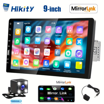Hikity 1 din MP5 Player 9-Inch HD Touch Screen 1DIN Auto audio USB TF Card For Universal Autoradio Multimedia Player+Rear view Camera (optional)