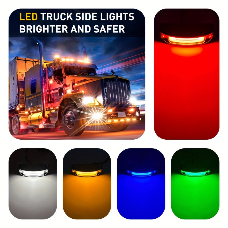 2pcs of Car Side Lights, LED High And Low Brightness + Strobe, Truck Side Signal Warning Lights, Decorative Flashing Lights for Night Driving