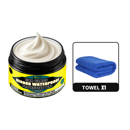 Powerful Waterproof Non-Stick Wax | Windshield, Rearview Mirror, and Glass Rain Repellent Coating - Long-Lasting Protection Polish Kit