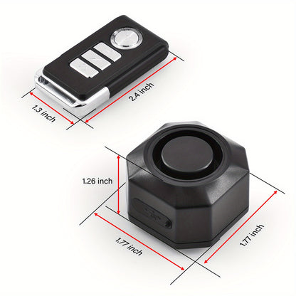 Bike Alarm USB Rechargeable with Mount, Bike Alarm with Remote, Bicycle Alarm System Anti Theft Wireless Bicycle Vibration Motion Sensor 110Db Loud Security for Vehicle Trailer Motorcycle Car