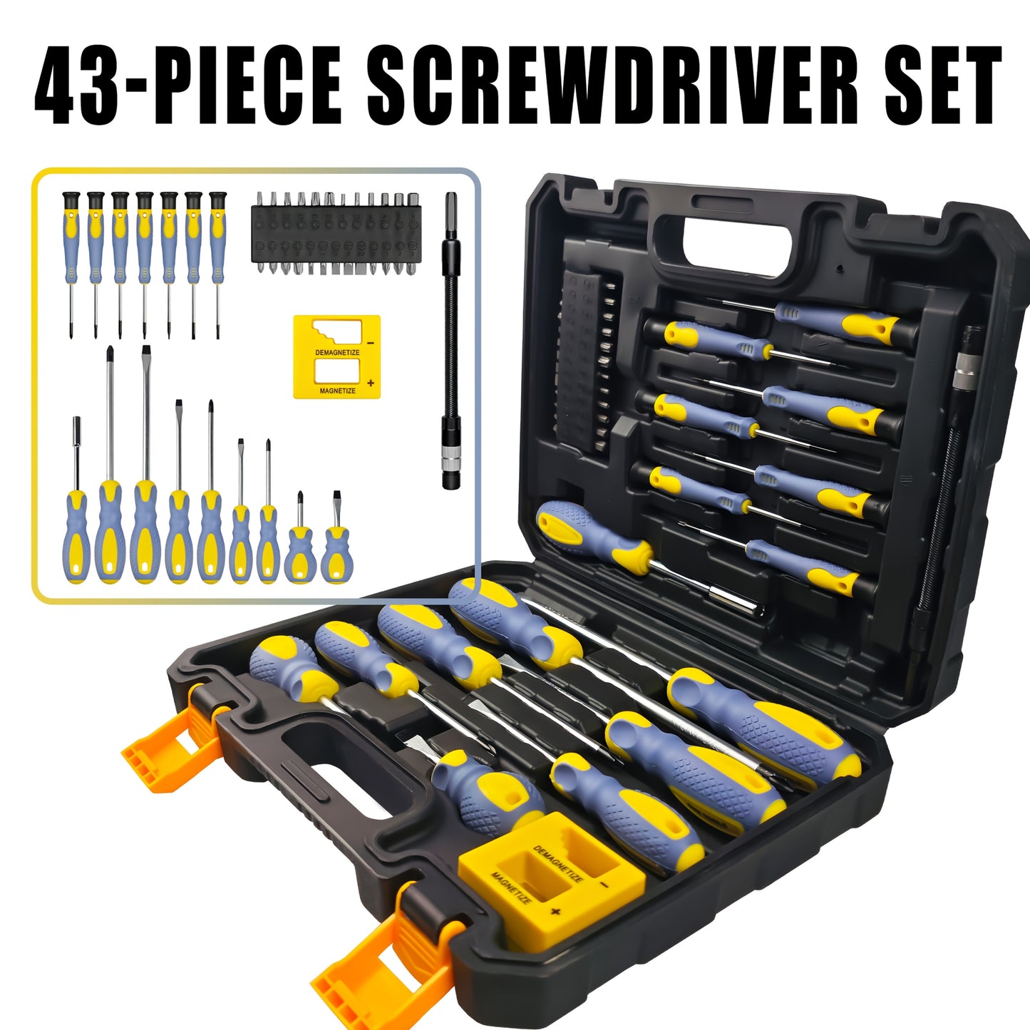 [Precision Screwdriver Set] 43/83/88Pcs Chrome Vanadium Steel Magnetic Screwdrivers Set, Slotted Hex Torx Bits Precision Screwdriver Rod Set, Professional, Durable, Durable Storage Case, Precision Screwdriver Set For Tools For Men