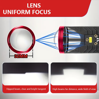 2pcs H4 High And Low Integrated Headlight Bulbs, 60, 000 Lumens 420W 3570 CSP Chip New LED Projection Lens, 6000K White Ultra-bright Light, Suitable for Motor Vehicles, Left-hand Driving, 12-24V, No Battery Required