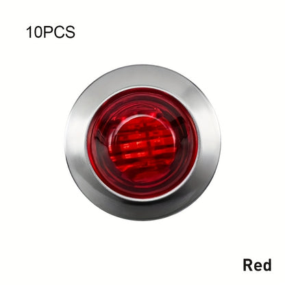 10pcs Car Side Lights, LED Truck Side Signal Lights, Decorative Lights, Small Car Bulbs, Steady Light with Flashing Mode, Metal Frame