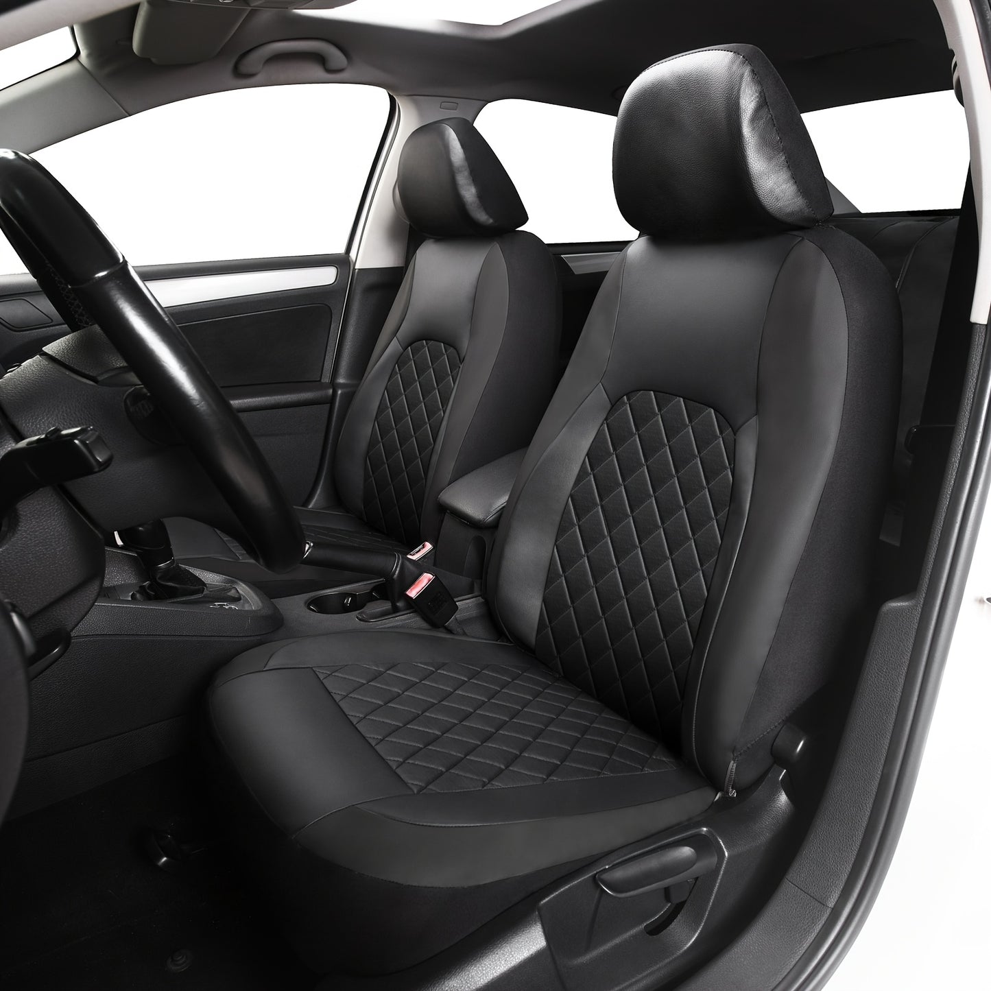 Universal Faux Leather Car Seat Covers Full Set Car Seat Covers Full Set Front Seats And Rear Bench, Universal Fit 5 Seat Covers For SUV, Automotive Truck, for Jeep, for Bmw, Scratch Proof, Car Accessories For Men And Women