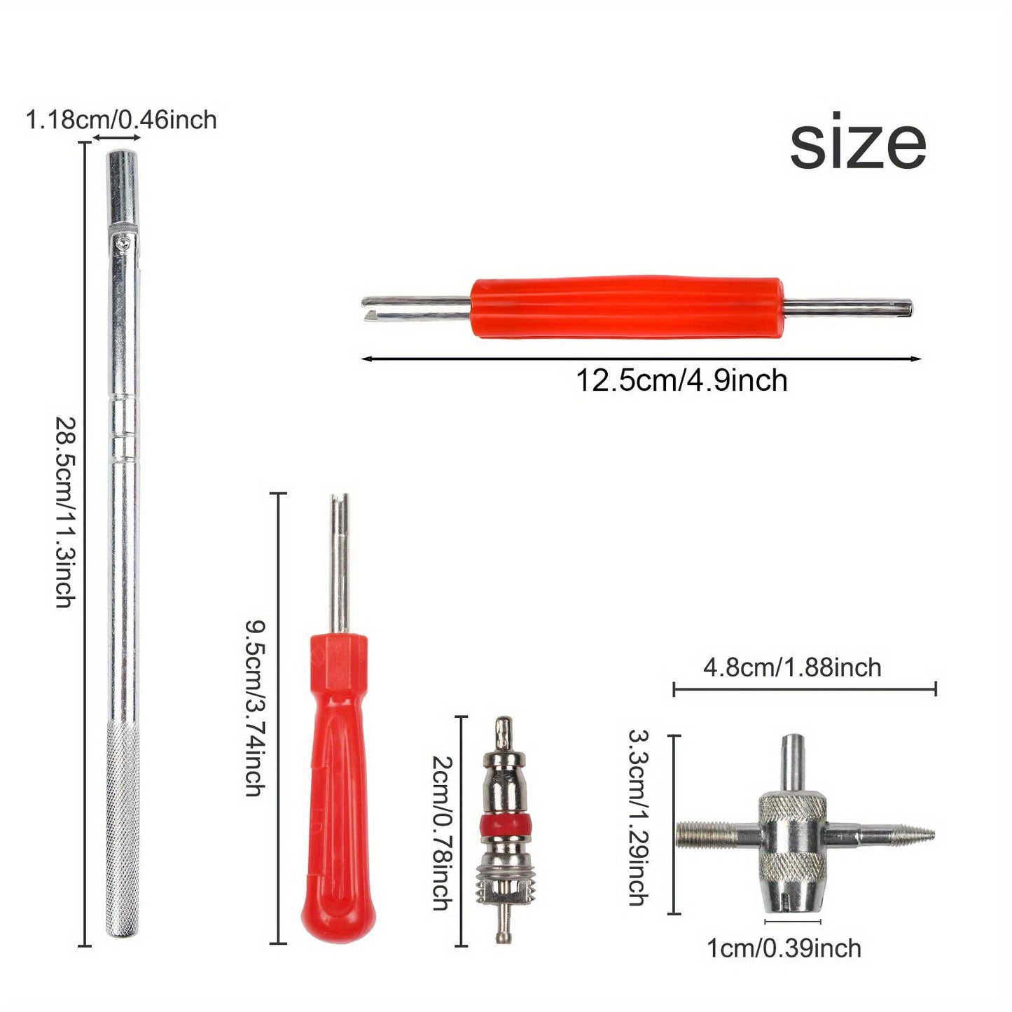 54pcs Tire Valve Stem Removal Tool Kit, Valve Stem Puller Installer Tool, Tire Valve Core Remover Installer Tool, Tire Repair Tool