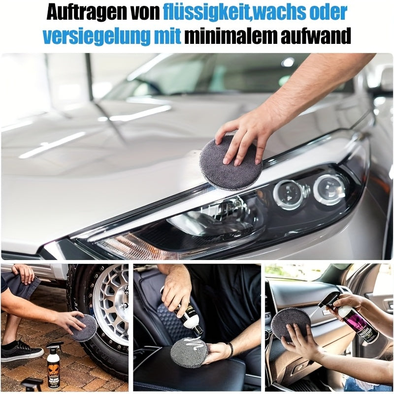 A Car Cleaning Set with 11 Items, Featuring Tire Brushes, Microfiber Gloves, Thick Absorbent Pads for Scratch Removal, And Detail Sponges Suitable for Both The Inside And Outside of The Vehicle