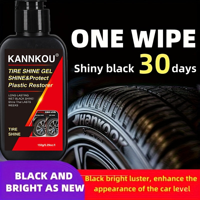4.06oz Deep Black Shiny Tire Polishing Agent - A Durable and Easy-to-Use Formula for Vibrant Exterior Restoration of Cars and Motorcycles, Wheel Shining and Repair