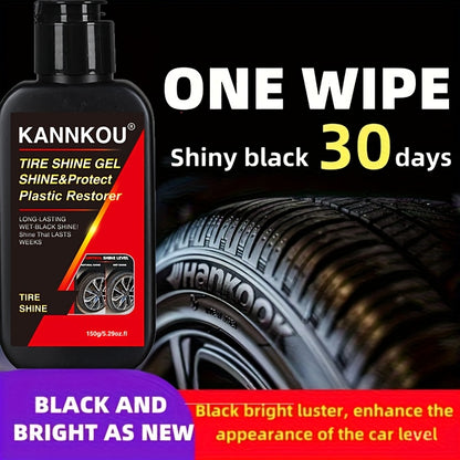 4.06oz Deep Black Shiny Tire Polishing Agent - A Durable and Easy-to-Use Formula for Vibrant Exterior Restoration of Cars and Motorcycles, Wheel Shining and Repair