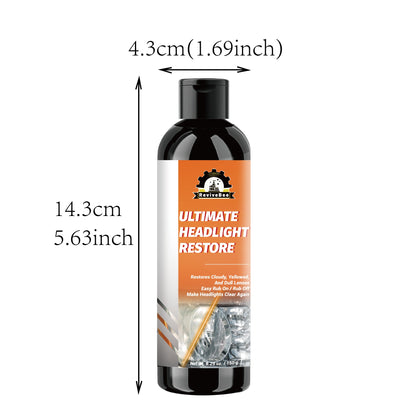 Automotive Headlight Repair Kit - Quick Refurbishment Solution, No Polishing Required, Instantly Clear Cloudy Lenses, Enhances Visibility & Brightness, Easy-to-Use Restoration and Care Kit for Car Headlight Maintenance, Headlight Cleaner