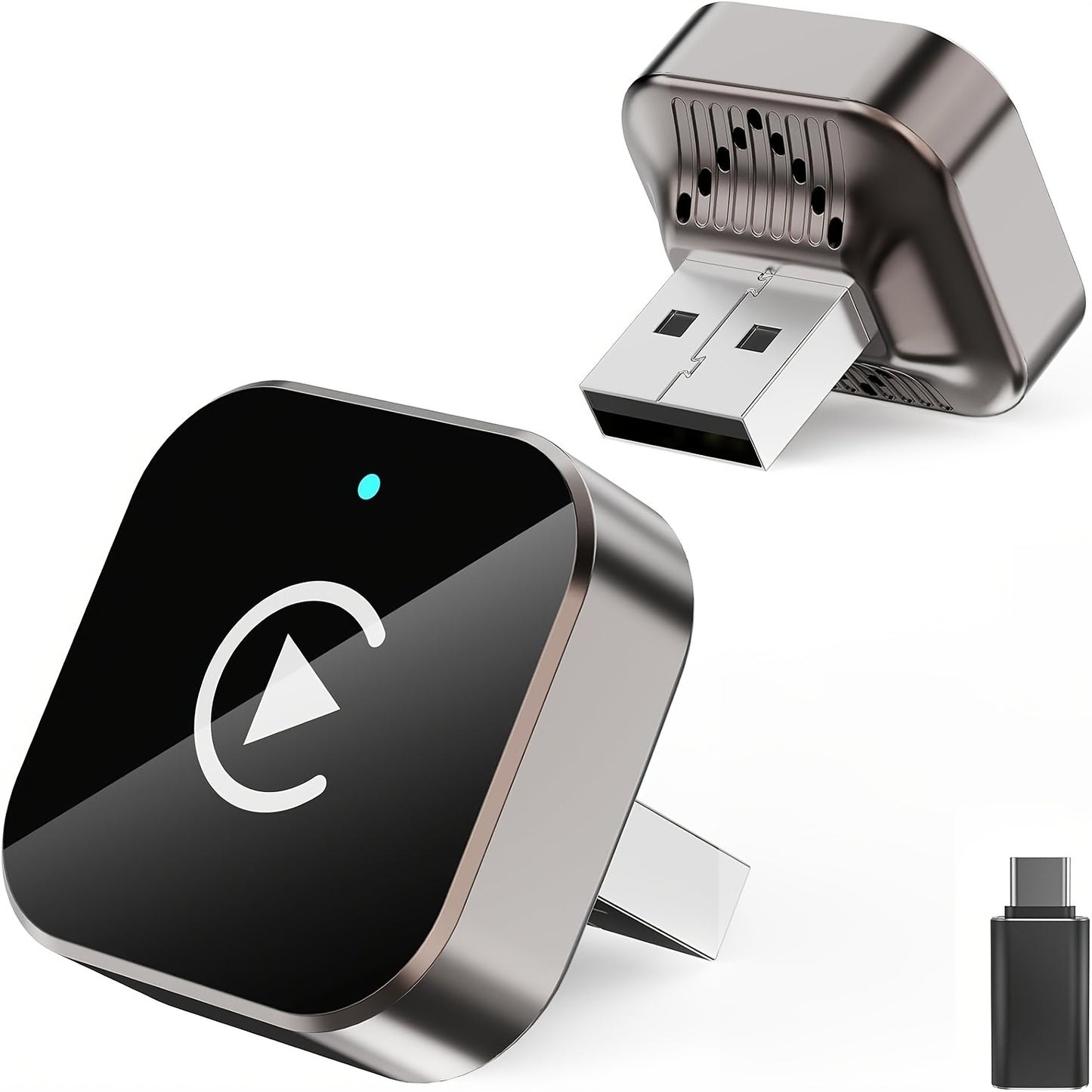 2026 NEW Wireless Carplay Adapter & Android Auto 2026 Upgrade Wired CarPlay to Wireless, 2-in-1 Mini USB Design with Fast Stable Connection Car Play for Apple IOS 10+, Android 11+ Version Car Play Wireless Adapter Carplay Wireless Free Type-C Adapter