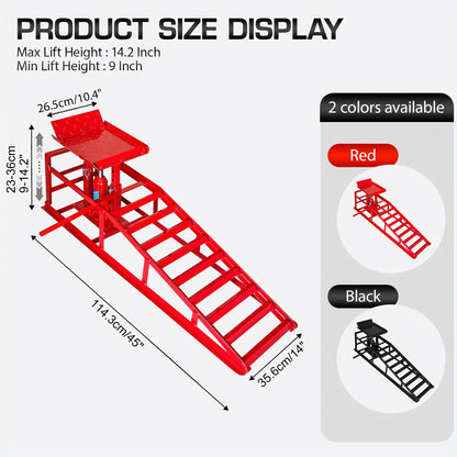 2 Pack Hydraulic Car Ramps, 11050LBS 5T Car Ramp High Lift 9"-14.2", Heavy-duty Iron-made Vehicle Lift Ramp, Automotive Truck Service Ramps For Oil Changes Support Jack For Maintenance