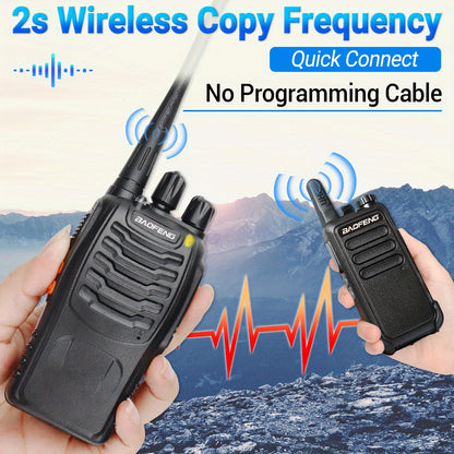 2pcs New Baofeng BF-888S Upgrade Walkie Talkie Wireless Copy Frequency Long Range Portable BF888S Ham Two Way Radio Hunting