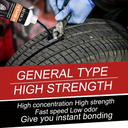 Repair Adhesive for Tires, Including a Sidewall Rubber Glue Kit (With Scraper And Tip Kit) Suitable for Bicycles, Cars, Motorcycles, Dirt Bikes, Trucks, And Tractors, Available in Black, 1.01oz/1.69oz