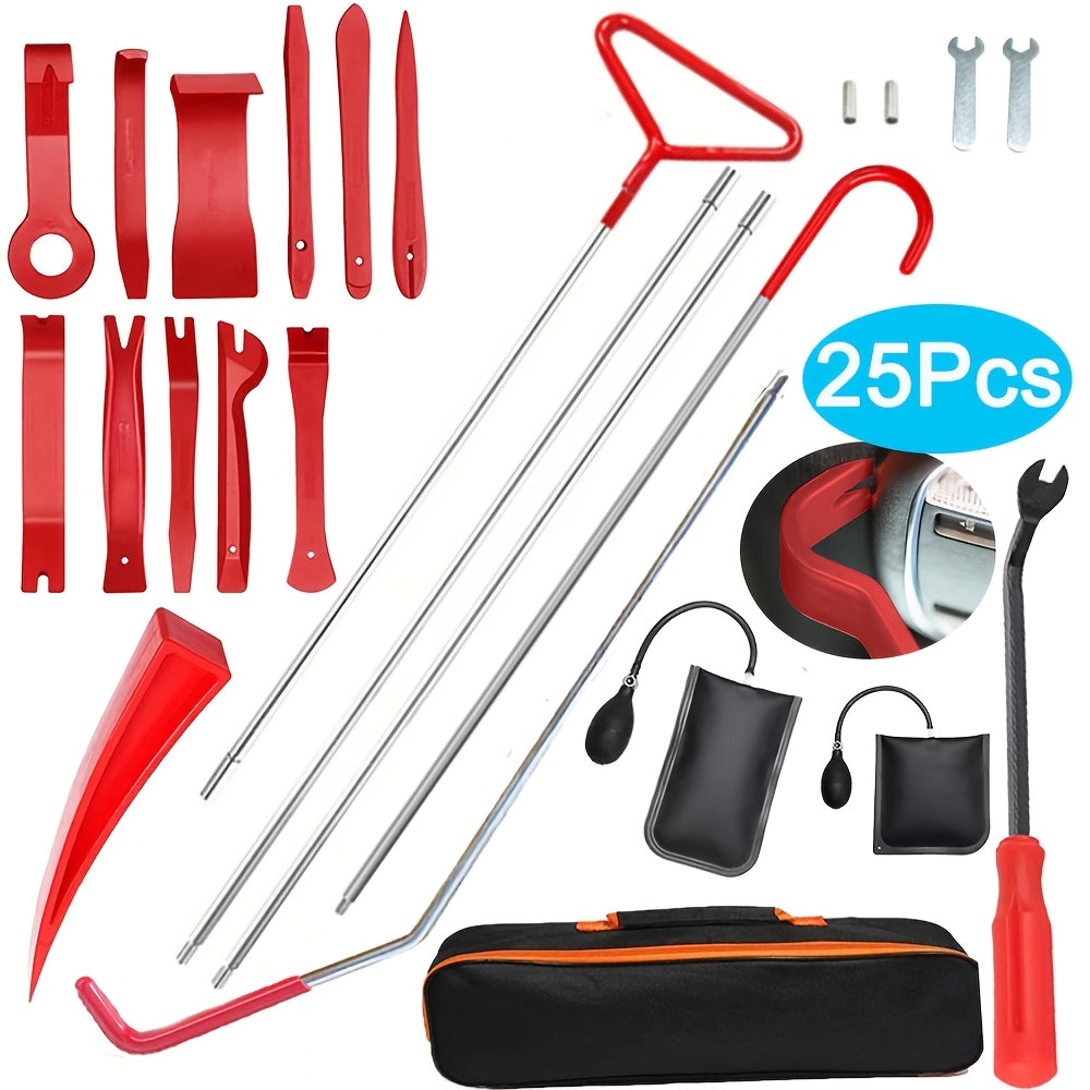 BESPER Car Door Tool Kit Inflatable Air Pump Auto Window Door Open Fixing Gripper Tools Long Reach Kits with Carrying Bag
