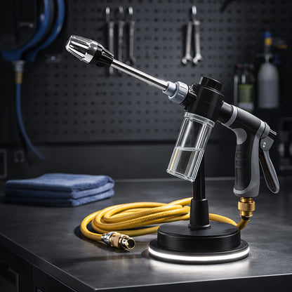 This Is a Robust Car Wash Gun Designed for High Pressure, Made from Sturdy Plastic And Does Not Include a Water Hose. It Comes with an Adjustable Nozzle And Is an Effective Cleaning Device Ideal for Both Motorcycles And Cars