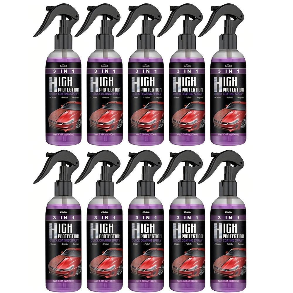 3/10pcs 3.38oz 3in 1 High Protection Quick Car Coat Ceramic Coating Spray Hydrophobic