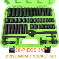 50pcs 3/8 Drive Impact Bit Set-Green