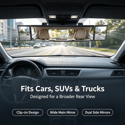 Wide-angle Convex Car Rearview Mirror-safety Clip, Seamless Arc Design, Lmproving Visibility-suitable For Cars, SUVs And Trucks, Safe Driving Accessories, Car Rearview Mirrors, Car Essential, Car Blind Spot Mirrors, Suitable For All Kinds Of for car
