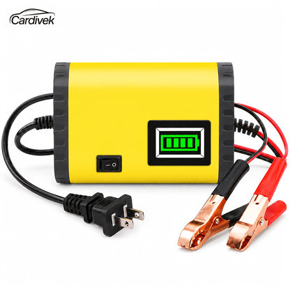 12V Intelligent Car Battery Charger - Intelligent Trickle Maintainer And Desulfurizer - Advanced Temperature Compensation Motorcycle Battery Charger for All 2Ah-100Ah Batteries, Car, Truck, Lawn Mower Battery Charger