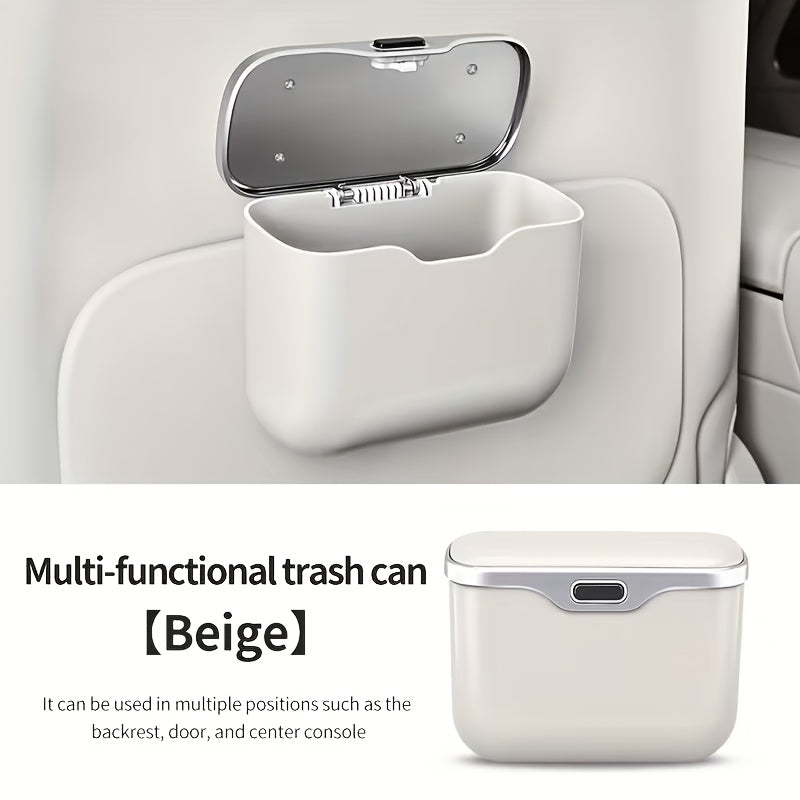 Multi-Functional Car Mounted Microfiber Trash Can Made of ABS Material That Does Not Deform And Is Suitable for 99% of Car Models, Suitable for Both Dry And Wet Use, Space Saving, And Non-Destructive Installation, Comes with Garbage Bags