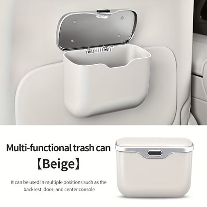 Multi-Functional Car Mounted Microfiber Trash Can Made of ABS Material That Does Not Deform And Is Suitable for 99% of Car Models, Suitable for Both Dry And Wet Use, Space Saving, And Non-Destructive Installation, Comes with Garbage Bags