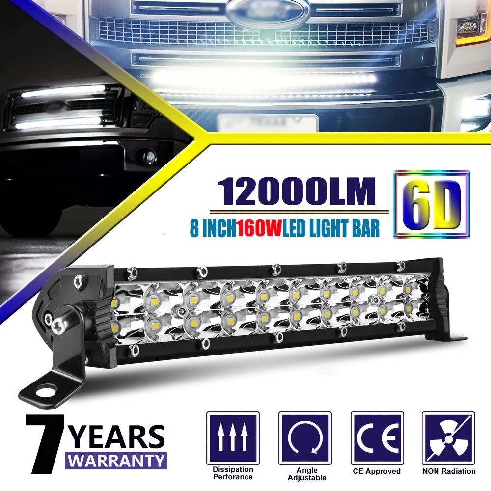 8/15/22 Inch Ultra-thin LED Double Row Strip Light, Ultra Bright LED Strip Light Used For Car, Truck, for Jeep, Off-road, ATV Boat Lighting, Battery Free, Without Battery