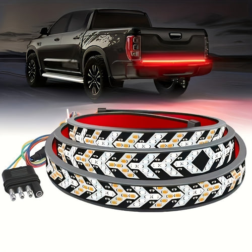 [LED Light Strip] 60in Pickup Truck Arrow LED Light Red And Yellow Light Strip, Truck Rear Decorative Light, Car Rear Atmospheric Light 12V