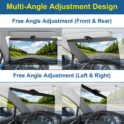 Sun Visor Extender For Car, Polarized Anti-Glare UV400 Blocker, Secure Clip-On Adjustable Extension, Universal Fit For Safe & Comfortable Driving