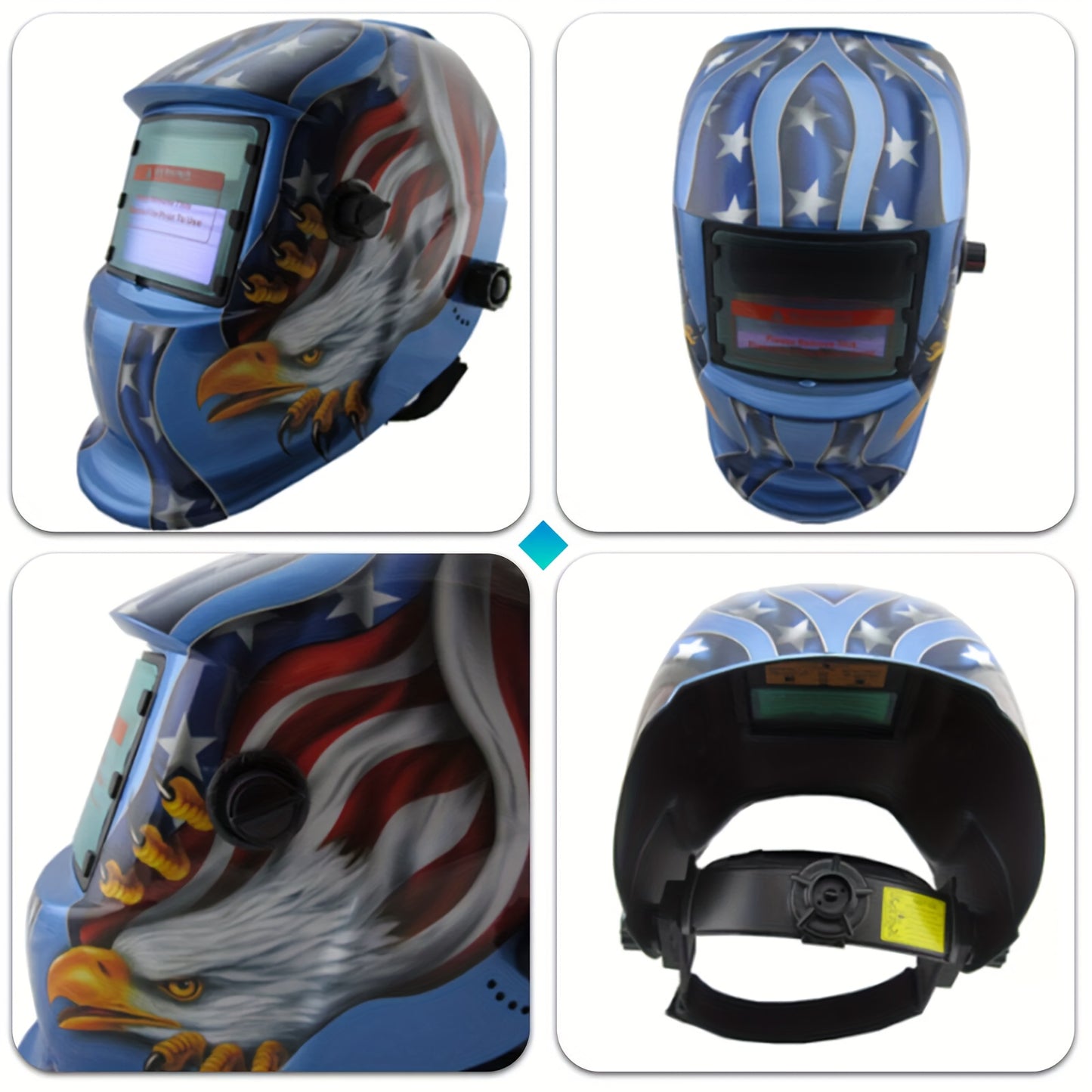 True Color Solar-Powered Auto-Dimming Welding Helmet with a Wide Viewing Area, True Color Welder Headgear, Auto-Darkening Welding Mask