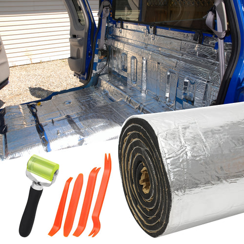 26/22Sqft Sound Deadener Car Heat Shield Noise Reduce Mat with Adhesive Layer Gifts Decorations Tools Free
