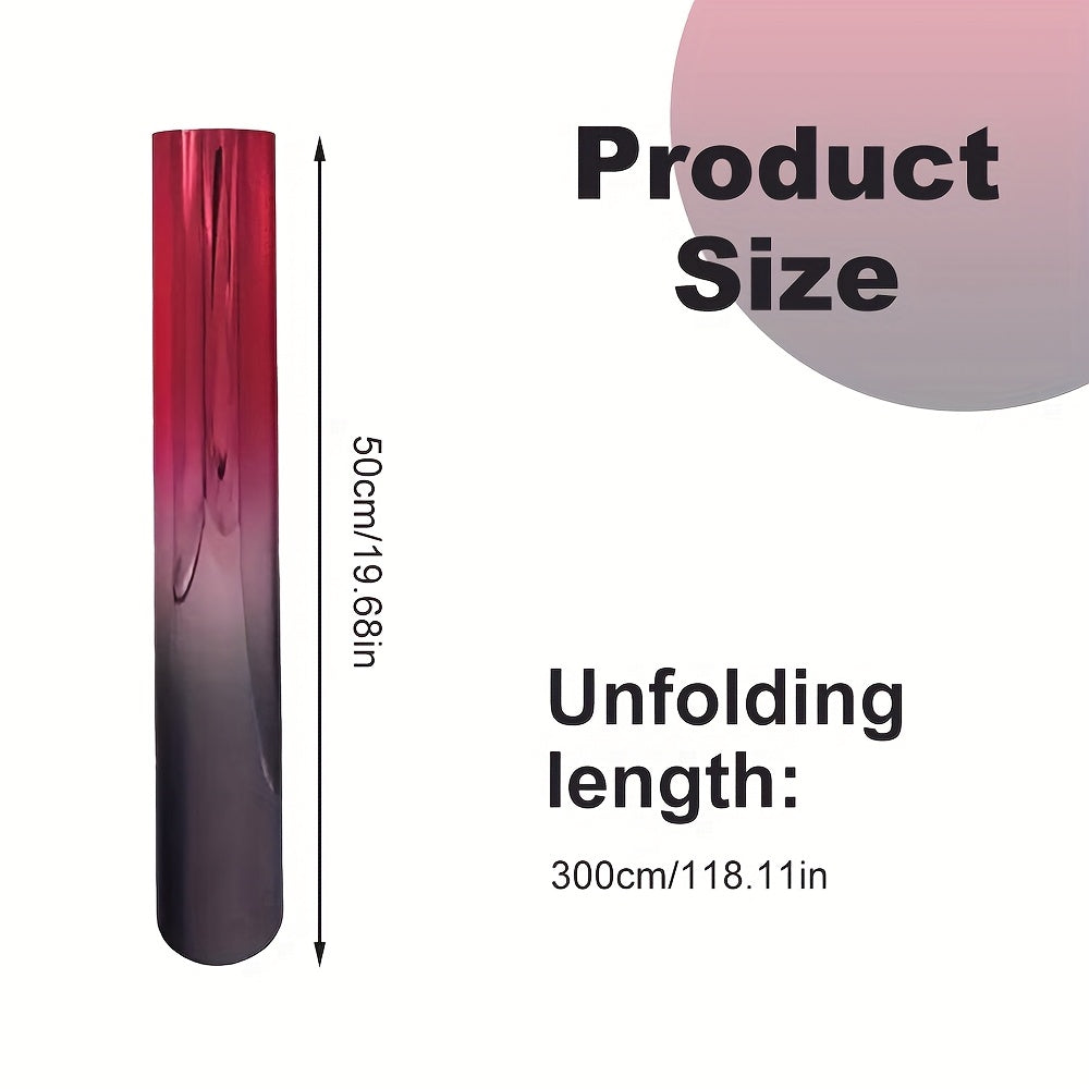 1 Roll of 19.7 X 118 Inch Two-Color Gradient Window Film with Heat Resistance, Protective, Contrasting, Tear-Off And Paste, Window Film Kit for Vehicle Exterior Additions
