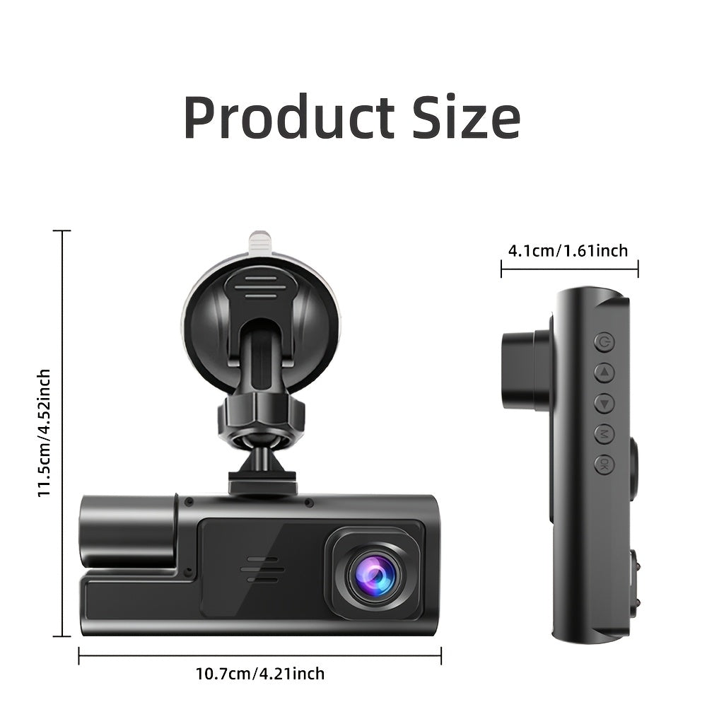 Front And Rear Dual-Lens! FHD 1080P Driving Recorder - Car Driving Recorder, Car Camera Infrared Night Vision Function, 170° Wide-Angle Car DVR Camera Loop Video Gravity Sensing Car Dashboard Video Camera, Automotive Parts Tachograph Christmas Gift