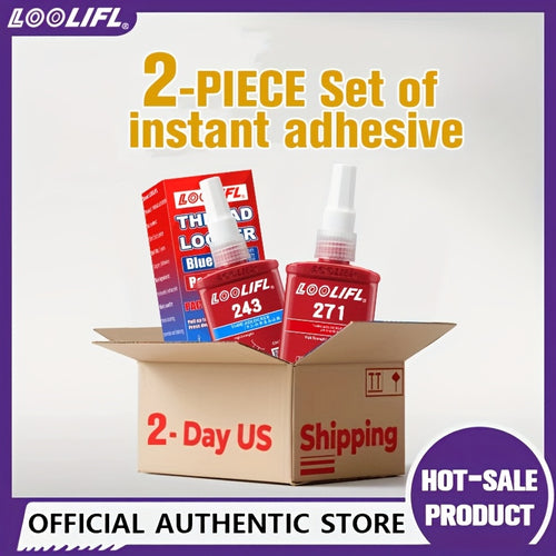 High-Strength Heat-Resistant 234-271 Threadlocker, 243 Medium-Strength Anaerobic Threadlocker, 271 High-Strength Anaerobic Threadlocker, Anti-Loosening Sealant, Permanent Locking and Sealing Multi-Purpose Adhesive for Metal Parts, Quick-Fix Removable