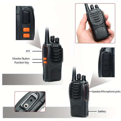 2pcs New Baofeng BF-888S Upgrade Walkie Talkie Wireless Copy Frequency Long Range Portable BF888S Ham Two Way Radio Hunting