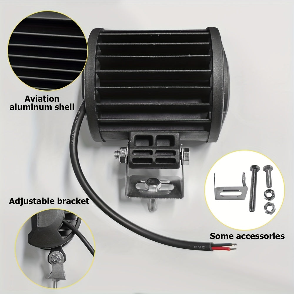 Set of 2, 4-Inch LED Work Lights, 60W, Suitable for Motorcycles And Boats, Offering Universal Ultra-Bright Illumination for Daytime Driving And External Modifications, Without Battery
