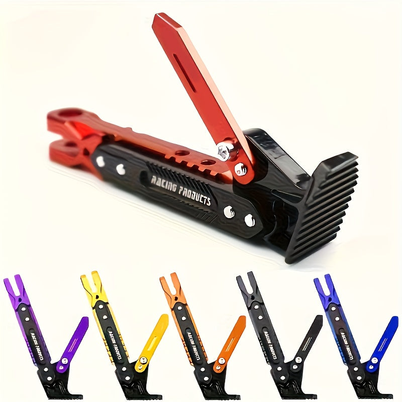 An Adjustable Motorcycle Stand - Made of Durable Aluminum Alloy, Suitable for Street Bikes, with a Weight Capacity of Up to 330.69 LB, a Parking Stand That Enhances Stability, Also for Scooters