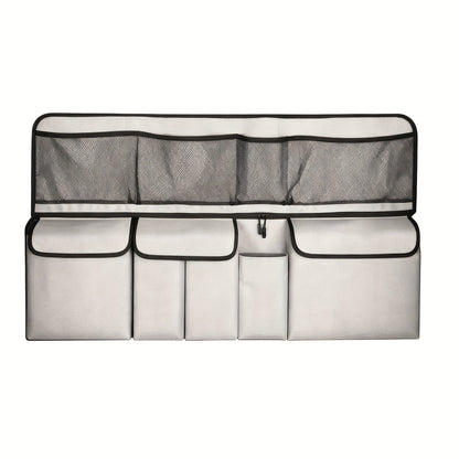 1 One Oxford Cloth Car Trunk Organizing Folders, High Capacity Adjustable Rear Seat Storage Bag, Car Trunk Storage, with Storage Pocket, Universal Fit Vehicle Interior Accessories