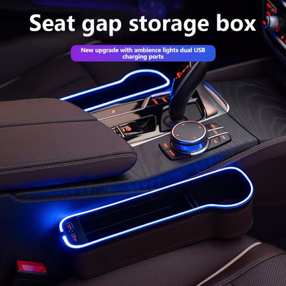 1pc/2pcs Car Seat Gaps Storage Box, Mobile Phone Holder Charger, Sundries Organizer Box with Atmosphere Light, Car Interior Accessories