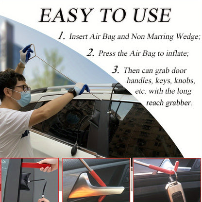 [Portable Car Tool Kit] Car Repair Tool Kit, Emergency Tool With Carrying Bag, Portable Car Door Opener Kit, Car Lockout Kit Car Unlocking Kit, Without Battery