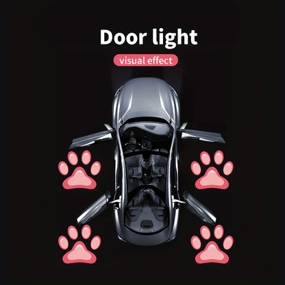 4pcs Door Light Logo LED Projector Car Door Step Courtesy Welcome Lights Cute Pattern Projection Light Festive Atmosphere Door Night Light