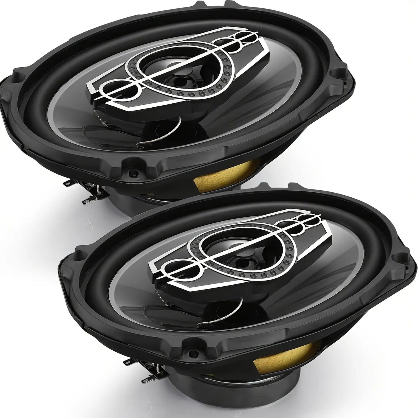 2pcs 6x9 Inch 1000W 5-Way Car HiFi Coaxial Speakers - 600W Total Power, 5.2 Channel Stereo, Stainless Steel Full Range Frequency Speakers for Vehicle Door & Auto Audio, 36V Safe Operation, Car Audio Accessories, Modern Car Stereo, Durable Speaker Casing,