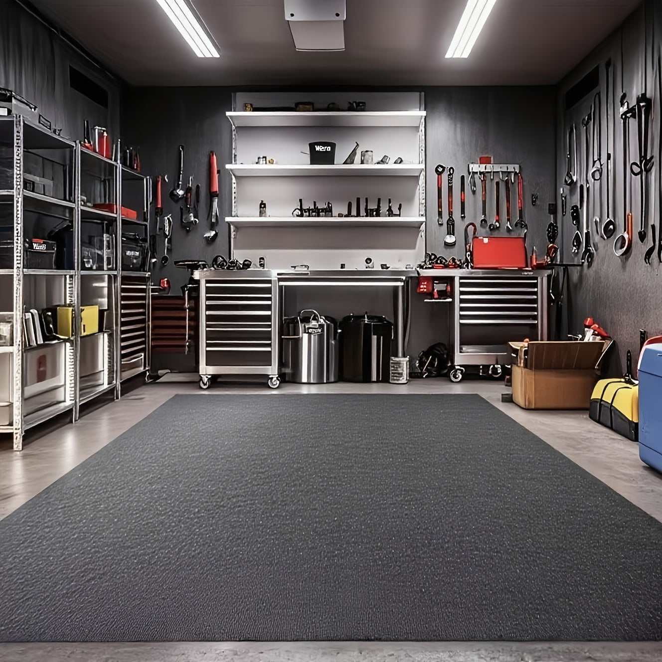 Heavy Duty Garage Floor Mat - Extra Large (78.74X118.11/87.79X204.72In) Oil-Absorbing, Non-Slip, Waterproof, Washable Garage Mat - Extra Thick (2.55Mm) for Workshop, Parking Lot, Driveway - Compatible with Cars, Trucks, Suvs, Motorcycles