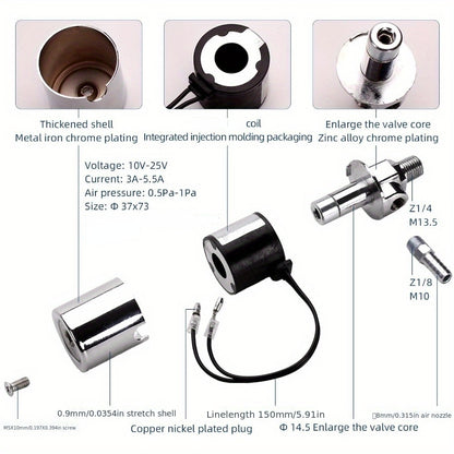 For Ford Chevy for RAM, 135DB 4 Trumpet Train Air Horn Kit, Loud 12V/ 24V for Truck Pickup