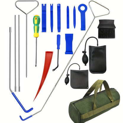 [Portable Car Tool Kit] Car Repair Tool Kit, Emergency Tool With Carrying Bag, Portable Car Door Opener Kit, Car Lockout Kit Car Unlocking Kit, Without Battery