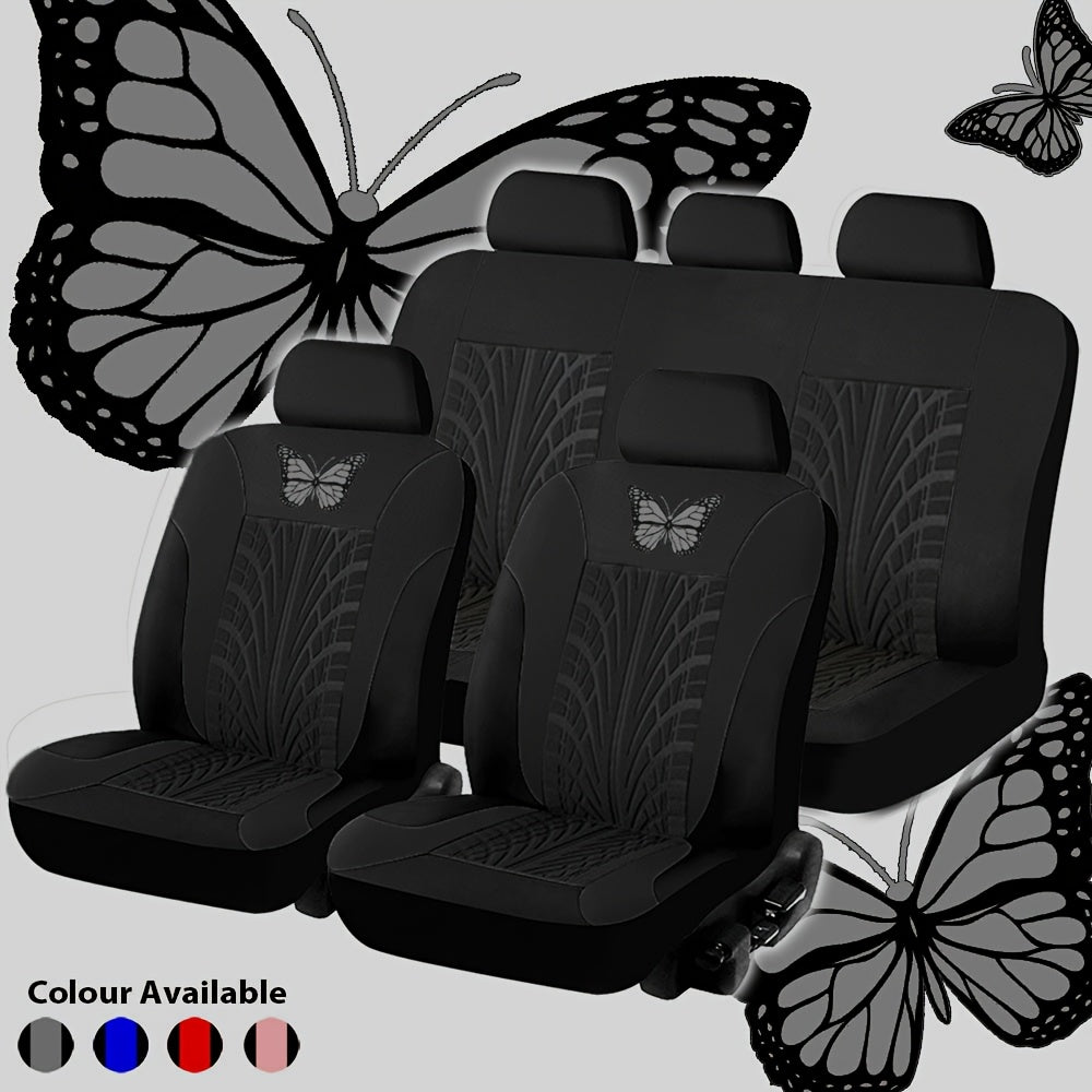 5-Seater Car Seat Covers - Butterfly Tire Pattern, Thickened And Wear-Resistant Fabric, Breathable And Comfortable, Seat Protection Against Dust, Universal Fit for Most 5-Seater Cars on The Market