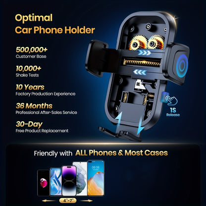 Phone Mount for Car Dashboard, 360 Degree Adjustable Cell Car Phone Holder with Anti-slip Silicone Clip [Multi-Angles&Stable] for All Smartphone