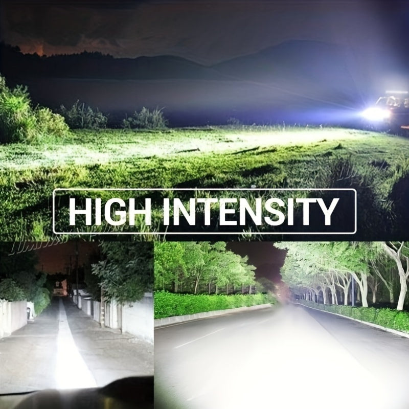 Ultra-Bright LED Light Bar & Work Light Combo Kit, White Light, Universal Fit for 4x4 Offroad Vehicles, Trucks, SUVs, ATVs - 2 Light Bars + 4 Pods Set